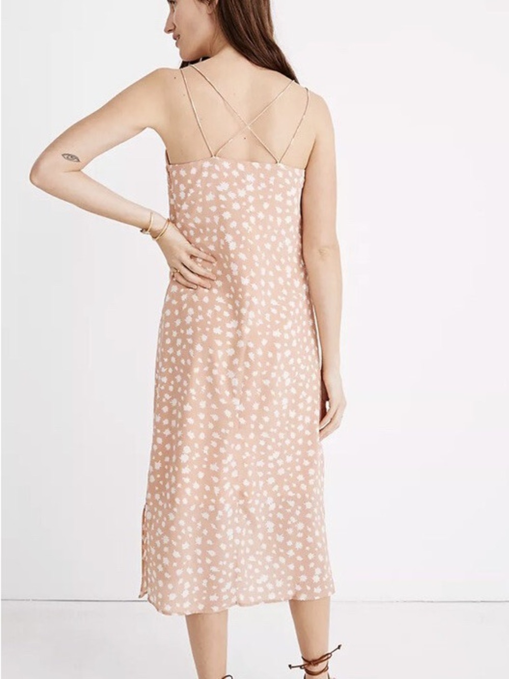 Madewell Blush Pink Floral Midi Slip Dress